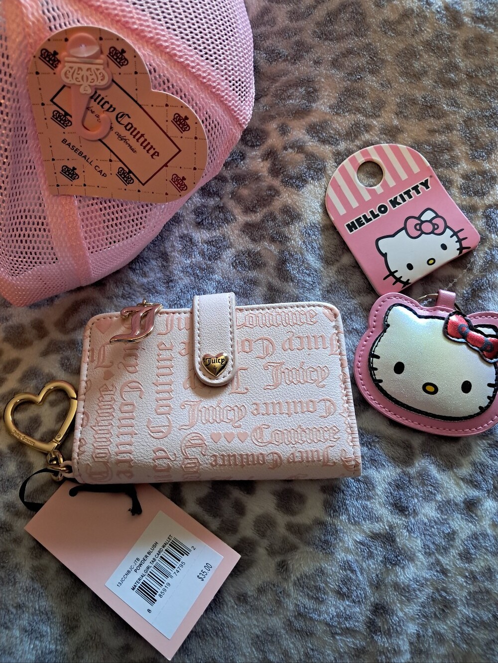 Juicy Couture Pink Baseball Cap + Wallet + Hello Kitty Purse Charm - Picture 6 of 6